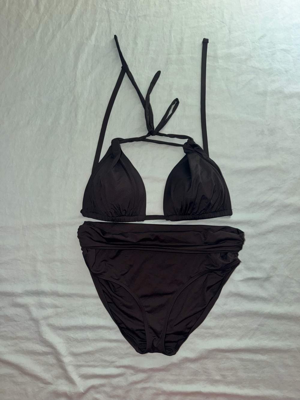 Classic Black Triangle Halter Bikini Set - Women's Two-Piece Swim